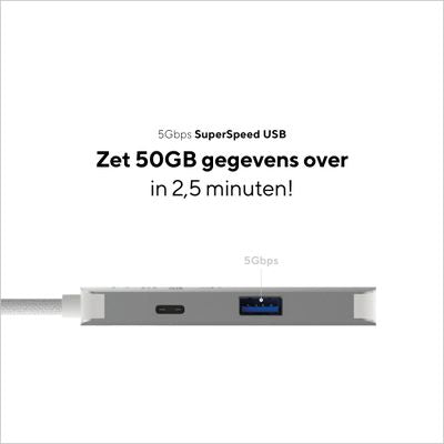 4K HDMI Adapter with PD and USB-A