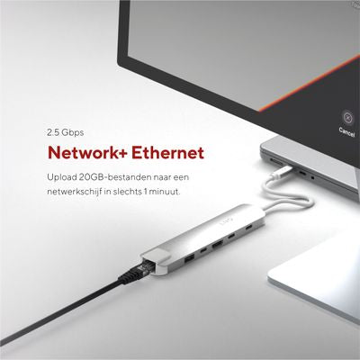 6in1 Pro USB-C 10Gbps Multiport Hub met 4K HDMI en Ethernet