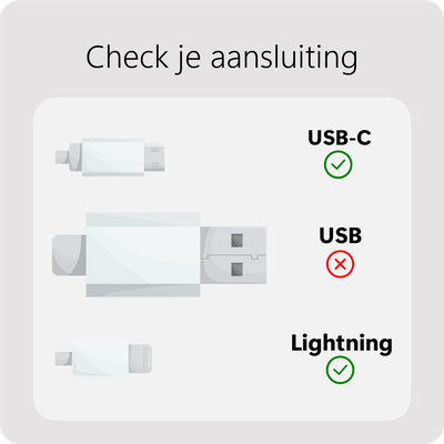 USB-C to Lightning Cable - 20cm - White